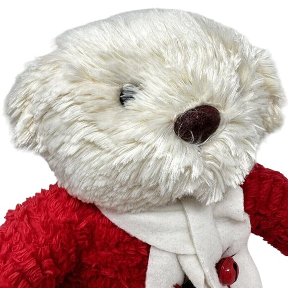 Hallmark Jingle Bear Musical Plush Red Sweater White Scarf with Bells Christmas - Picture 5 of 9